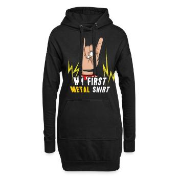 Rock Sign Rocker Hand Metal Kid First Metal - Hoodie-Kleid - Schwarz - Vorne