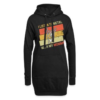Vintage Metal With Mommy Metal Kid Music Lover - Hoodie-Kleid - Schwarz - Vorne