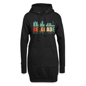 Belgrade Serbie Skyline - Sweat-shirt à capuche long Femme - noir - Devant