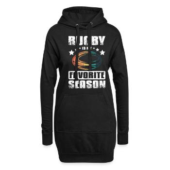Rugby is my Favorite season - Hoodie-Kleid - Schwarz - Vorne