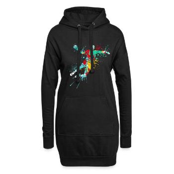 Splash Art Handball Player - Hoodie-Kleid - Schwarz - Vorne