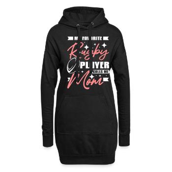 My favorite rugby player calls me mom - Hoodie-Kleid - Schwarz - Vorne