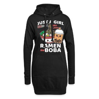 Juste une fille qui aime Ramen et Boba - Sweat-shirt à capuche long Femme - noir - Devant