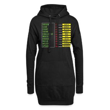 Dream Lead Fight Think Speak Pride Black History - Hoodie-Kleid - Schwarz - Vorne