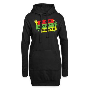 February Pride Black History Month - Hoodie-Kleid - Schwarz - Vorne