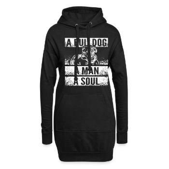 A english bulldog a man a soul - Hoodie-Kleid - Schwarz - Vorne