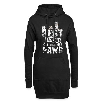 Mon meilleur ami a des pattes de berger australien - Sweat-shirt à capuche long Femme - noir - Devant