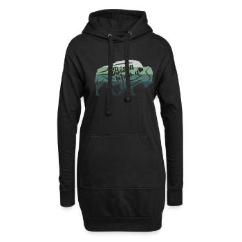 Retro Bison Mum Kuh Bison Büffel Wasserbüffel - Hoodie-Kleid - Schwarz - Vorne