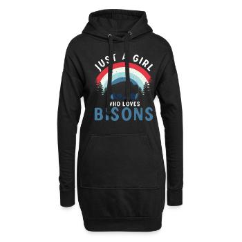 Just A Girl Who Loves Bisons Kuh Bison Büffel - Hoodie-Kleid - Schwarz - Vorne