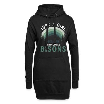 Just A Girl Who Loves Bisons Kuh Bison Büffel - Hoodie-Kleid - Schwarz - Vorne