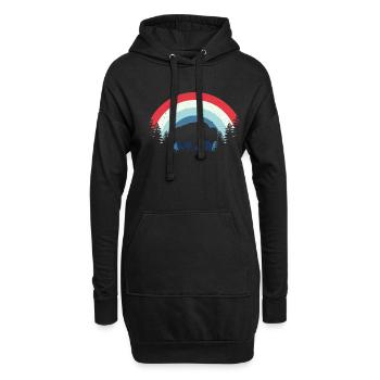 Rétro Vache Bison Buffle d’eau Buffle Silhouette - Sweat-shirt à capuche long Femme - noir - Devant