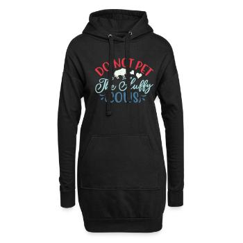 Do Not Pet The Fluffy Cows Kuh Bison Büffel - Hoodie-Kleid - Schwarz - Vorne