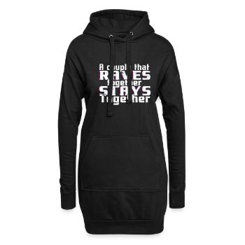 Music Raves Together Hearts Couple Valentines Day - Hoodie-Kleid - Schwarz - Vorne