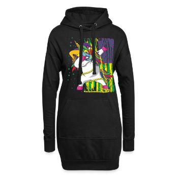 Dab Unicorn Festival Parade Beads Mardi Gras - Hoodie-Kleid - Schwarz - Vorne