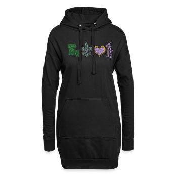 Party Festival Parade Beads Love Mardi Gras - Hoodie-Kleid - Schwarz - Vorne