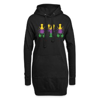 Crawfish Lobster Festival Parade Beads Mardi Gras - Hoodie-Kleid - Schwarz - Vorne