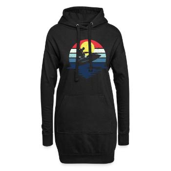Retro Jetboot Wassermotorrad Jetski - Hoodie-Kleid - Schwarz - Vorne