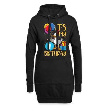 1. Geburtstag - Hoodie-Kleid - Schwarz - Vorne