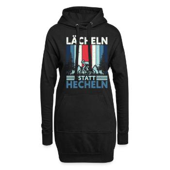 Lächeln statt Hecheln Fahrrad Bike eMTB Lustig - Hoodie-Kleid - Schwarz - Vorne