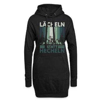 Lächeln statt Hecheln Fahrrad Bike eMTB Lustig - Hoodie-Kleid - Schwarz - Vorne