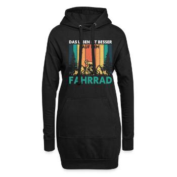 Das Leben Ist Besser Auf Dem Fahrrad Lustiges - Hoodie-Kleid - Schwarz - Vorne