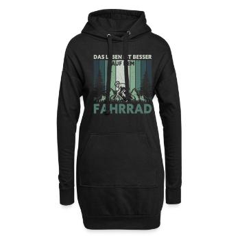 Das Leben Ist Besser Auf Dem Fahrrad Lustiges - Hoodie-Kleid - Schwarz - Vorne