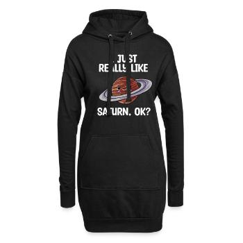 Saturne - Sweat-shirt à capuche long Femme - noir - Devant