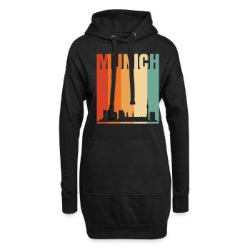 Munich Skyline - Hoodie-Kleid - Schwarz - Vorne