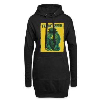Feline Green St. Patty Day - Hoodie-Kleid - Schwarz - Vorne