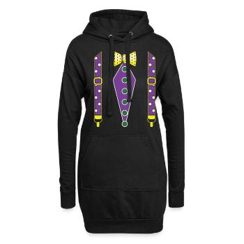 Funny Mardi Festival Parade Beads Mardi Gras - Hoodie-Kleid - Schwarz - Vorne