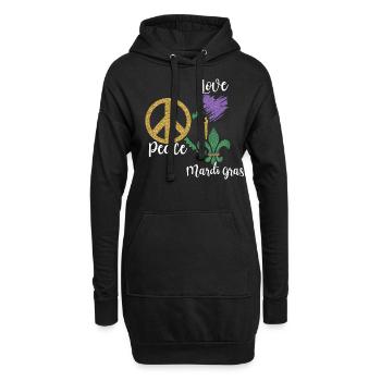 Festival Parade Beads Love Peace Mardi Gras - Hoodie-Kleid - Schwarz - Vorne