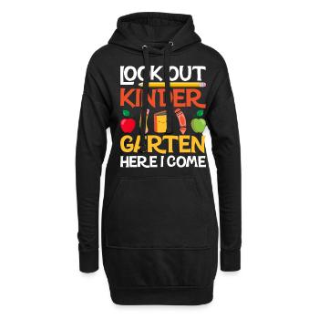Kindergärtnerin-Kader, Der Spaß-Regenbogen-Farben - Hoodie-Kleid - Schwarz - Vorne