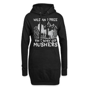Alaska Mushing Dog Mushers Huskies - Sweat-shirt à capuche long Femme - noir - Devant