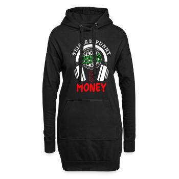 Lustiges Darts Dart Kopfhörer Motiv - Hoodie-Kleid - Schwarz - Vorne
