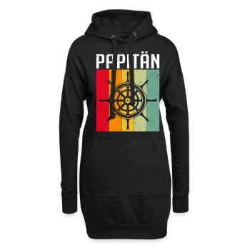 Kapitän Bootsschein Segeln Boot - Hoodie-Kleid - Schwarz - Vorne