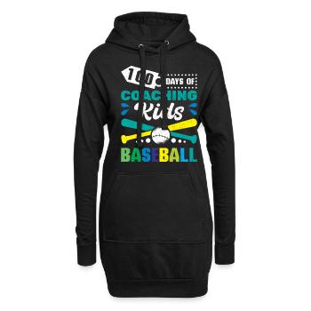 100 days of coaching kids baseball - Hoodie-Kleid - Schwarz - Vorne