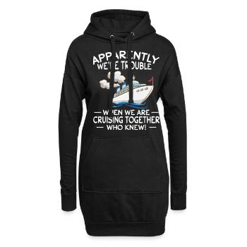 Coole Kreuzfahrt Kreuzfahrtschiff Familienurlaub - Hoodie-Kleid - Schwarz - Vorne