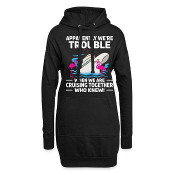 Coole Kreuzfahrt Kreuzfahrtschiff Familienurlaub - Hoodie-Kleid - Schwarz - Vorne