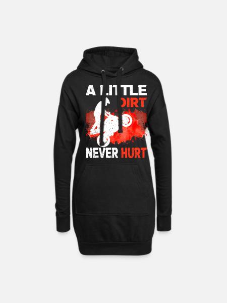 Dirt never hurts Funny Motocross Dirt Bike - Hoodie Dress - black