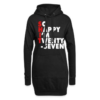 Drôle d’âge de naissance 27 ans heureux j’ai 27 ans - Sweat-shirt à capuche long Femme - noir - Devant