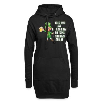 Drôle de lutin ivre trèfle Saint Patrick - Sweat-shirt à capuche long Femme - noir - Devant
