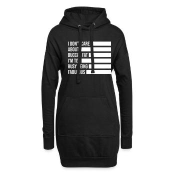 Beauté naturelle Pas de graisse buccale Romover Citation - Sweat-shirt à capuche long Femme - noir - Devant