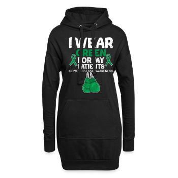Portez du vert pour les patients Sensibilisation aux maladies rénales - Sweat-shirt à capuche long Femme - noir - Devant