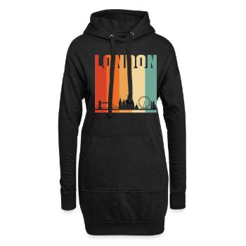 London - Hoodie-Kleid - Schwarz - Vorne