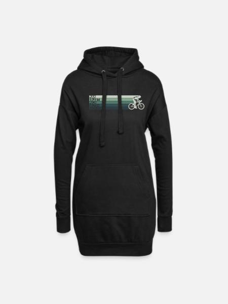 Man Erlebt Mich Selten Radlos Fahrradfahrer - Hoodie-Kleid - Schwarz