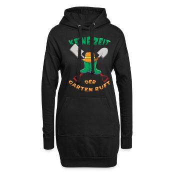 Keine Zeit Der Garten Ruft Gärtner - Hoodie-Kleid - Schwarz - Vorne