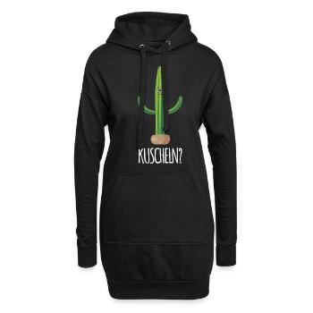 Kuscheln? Kaktus Lustiges Garten - Hoodie-Kleid - Schwarz - Vorne