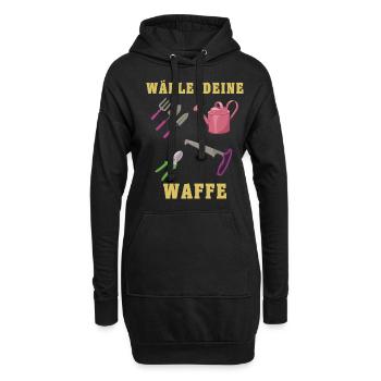 Wähle Deine Waffe Gartenwerkzeug Lustiges Gärtner - Hoodie-Kleid - Schwarz - Vorne