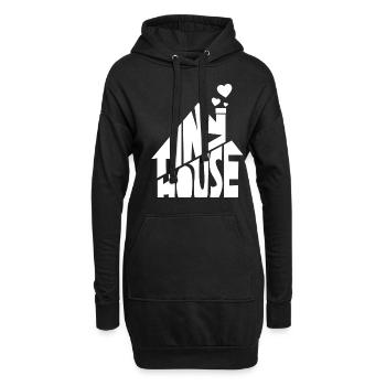 Tiny House - Hoodie-Kleid - Schwarz - Vorne