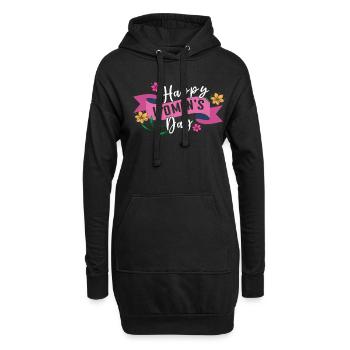 Journée internationale de la femme Bonne Journée de la femme - Sweat-shirt à capuche long Femme - noir - Devant